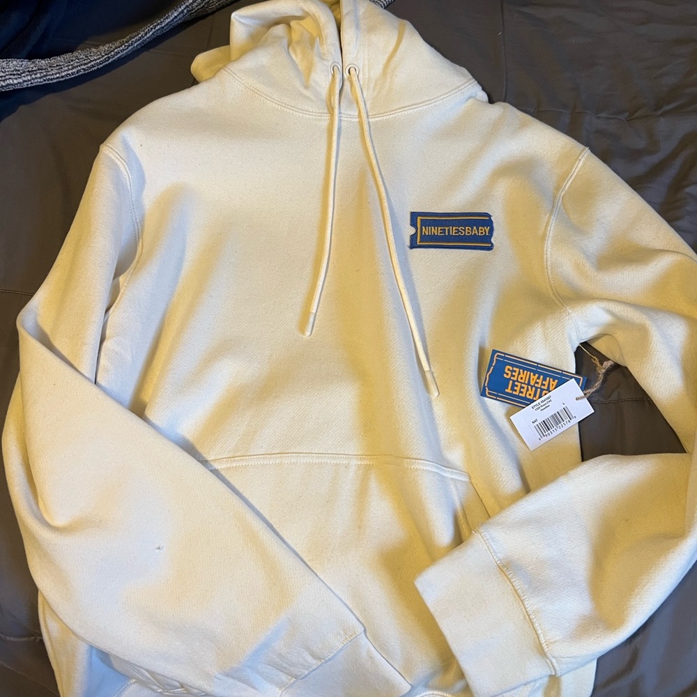 Cream Hoodie “90’s Baby” brand new large